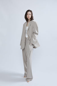 Low Waisted Pleated Pants, Beige Pants MODU Atelier 