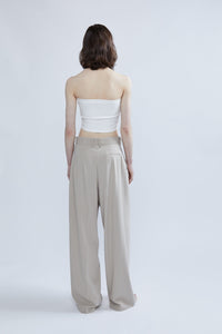 Low Waisted Pleated Pants, Beige Pants MODU Atelier 