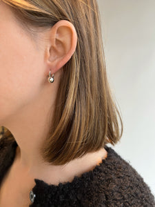Medium Sphere Hoop Earring Sterling Silver Earrings MODU Atelier 