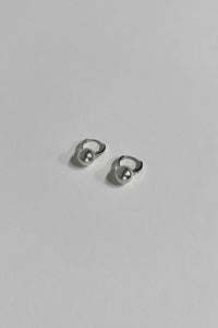 Medium Sphere Hoop Earring Sterling Silver Earrings MODU Atelier 
