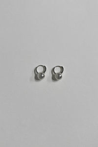 Medium Sphere Hoop Earring Sterling Silver Earrings MODU Atelier 