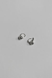 Medium Sphere Hoop Earring Sterling Silver Earrings MODU Atelier 