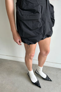 Mega Pocket Cinched Cargo Skirt, Charcoal Mini Skirt MODU Atelier 