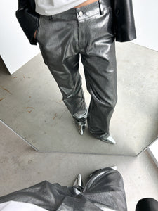 Metallic Coated Pants, Dark Grey Pants MODU Atelier 