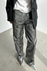 Metallic Coated Pants, Dark Grey Pants MODU Atelier 