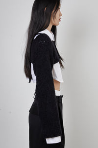 Micro Cropped Knit Cardigan, Black Cardigan MODU Atelier 
