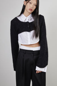 Micro Cropped Knit Cardigan, Black Cardigan MODU Atelier 