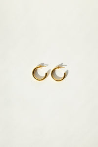 Mid Rounded Hoop Earrings Gold Plated Sterling Silver Earrings MODU Atelier 