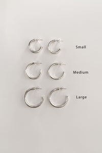 Mid Rounded Hoop Earrings Sterling Silver Earrings MODU Atelier 