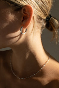 Mid Rounded Hoop Earrings Sterling Silver Earrings MODU Atelier 