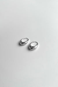 Mid Thick Oval Hoop Earrings Sterling Silver Earrings MODU Atelier 