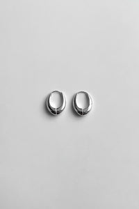 Mid Thick Oval Hoop Earrings Sterling Silver Earrings MODU Atelier 