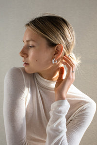 Mid Thick Rounded Hoop Earrings Sterling Silver Earrings MODU Atelier 