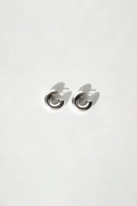 Mid Thick Rounded Hoop Earrings Sterling Silver Earrings MODU Atelier 