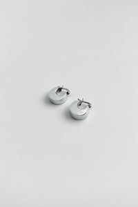 Mini Thick Crescent Hoop Earrings Sterling Silver Earrings MODU Atelier 