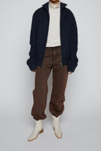 Mohair Alpaca Blend Zip Sweater Outerwear MODU Atelier 
