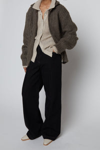 Mohair Alpaca Blend Zip Sweater Outerwear MODU Atelier 