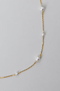 Multi Pearl Chain Necklace Gold Plated Sterling Silver Necklace MODU Atelier 