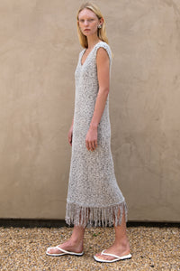 Organic Frayed Dress, Grey Dresses MODU Atelier 
