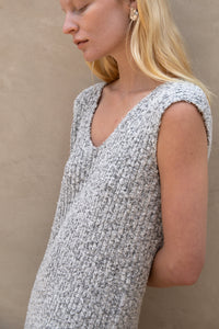 Organic Frayed Dress, Grey Dresses MODU Atelier 