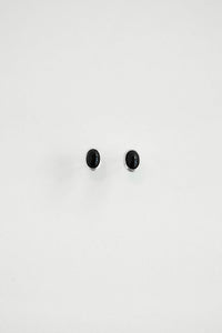Oval Black Onyx Stud Earrings Sterling Silver Earrings MODU Atelier 