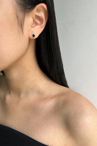 Oval Black Onyx Stud Earrings Sterling Silver Earrings MODU Atelier 
