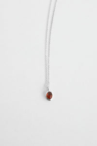 Oval Garnet Necklace Sterling Silver Necklace MODU Atelier 