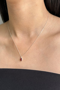 Oval Garnet Necklace Sterling Silver Necklace MODU Atelier 