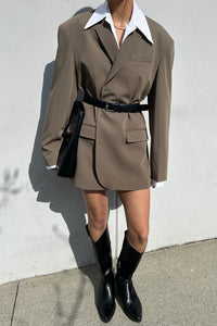 Oversized Button Blazer, Olive Outerwear Paper Moon 