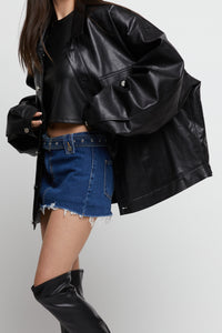 Oversized Fit Leather Jacket Leather Jacket MODU Atelier 