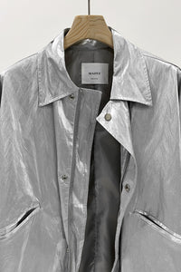 Oversized Reflective Jacket, Silver Outerwear MODU Atelier 