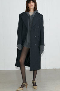Oversized Ripped Hoodie, Dark Grey Knit Tops MODU Atelier 