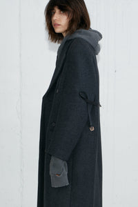 Oversized Ripped Hoodie, Dark Grey Knit Tops MODU Atelier 