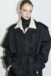 Padded Double Breasted Trench, Black Outerwear MODU Atelier 