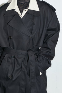 Padded Double Breasted Trench, Black Outerwear MODU Atelier 