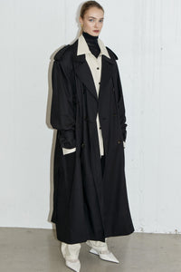 Padded Double Breasted Trench, Black Outerwear MODU Atelier 
