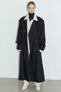 Padded Double Breasted Trench, Black Outerwear MODU Atelier 