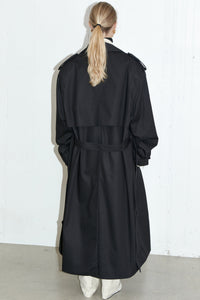 Padded Double Breasted Trench, Black Outerwear MODU Atelier 