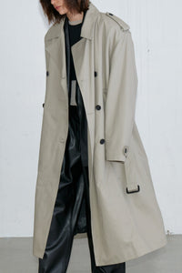 Padded Double Breasted Trench, Olive Outerwear MODU Atelier 