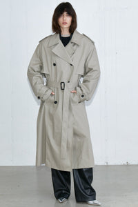Padded Double Breasted Trench, Olive Outerwear MODU Atelier 