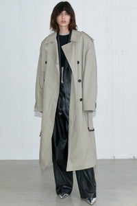 Padded Double Breasted Trench, Olive Outerwear MODU Atelier 