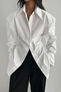 Padded Shoulder Button-Down Blazer Outerwear MODU Atelier 