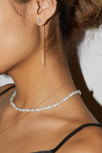 Pearl and Chain Earrings Gold Plated Sterling Silver Earrings MODU Atelier 