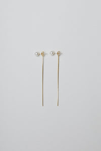 Pearl and Chain Earrings Gold Plated Sterling Silver Earrings MODU Atelier 
