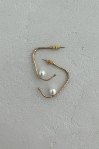 Pearl Organic Wire Earring-GLD Plated Earrings MODU Atelier 