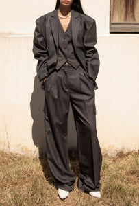 Pinstripe Tailored Cargo Pants, Grey Pants MODU ATELIER 