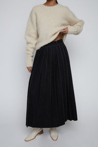 Pleated Denim Midi Skirt Midi Skirt MODU Atelier 