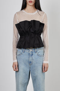 Pleated Strapless Tube Top, Black Shirts & Tops MODU Atelier 