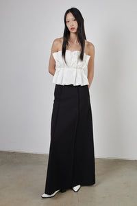 Pleated Strapless Tube Top, Cream Shirts & Tops MODU Atelier 