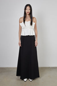 Pleated Strapless Tube Top, Cream Shirts & Tops MODU Atelier 